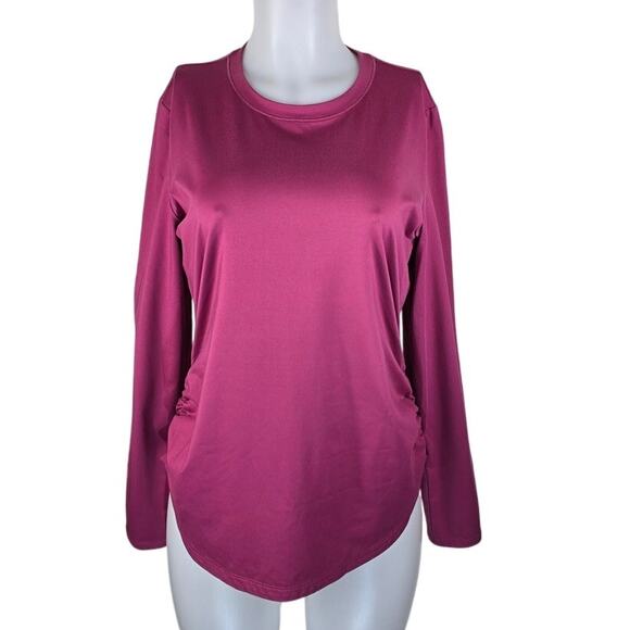 Calia By Carrie Underwood Pink Side Ruching Athletic Long Sleeve  Women's L - Picture 1 of 5